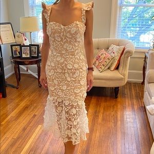 Jarlo London midi cutwork lace engagement dress